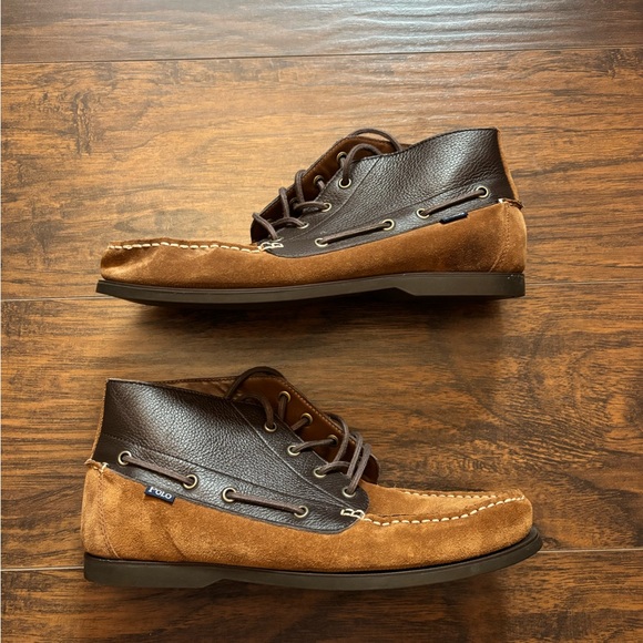 Men\'s Brown Leather and Suede Polo Boots main image 5